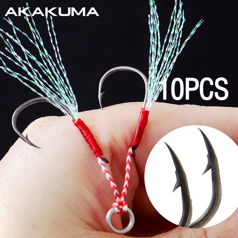 Fishing Hook Assortment - 10Pcs Fishing Hooks Single Hook Assist