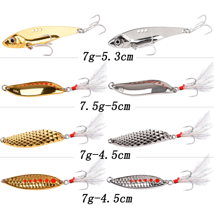 8PCS/Set Lure Metal Spinner Sp - Fishing Hook Treble 리뷰 및 가격