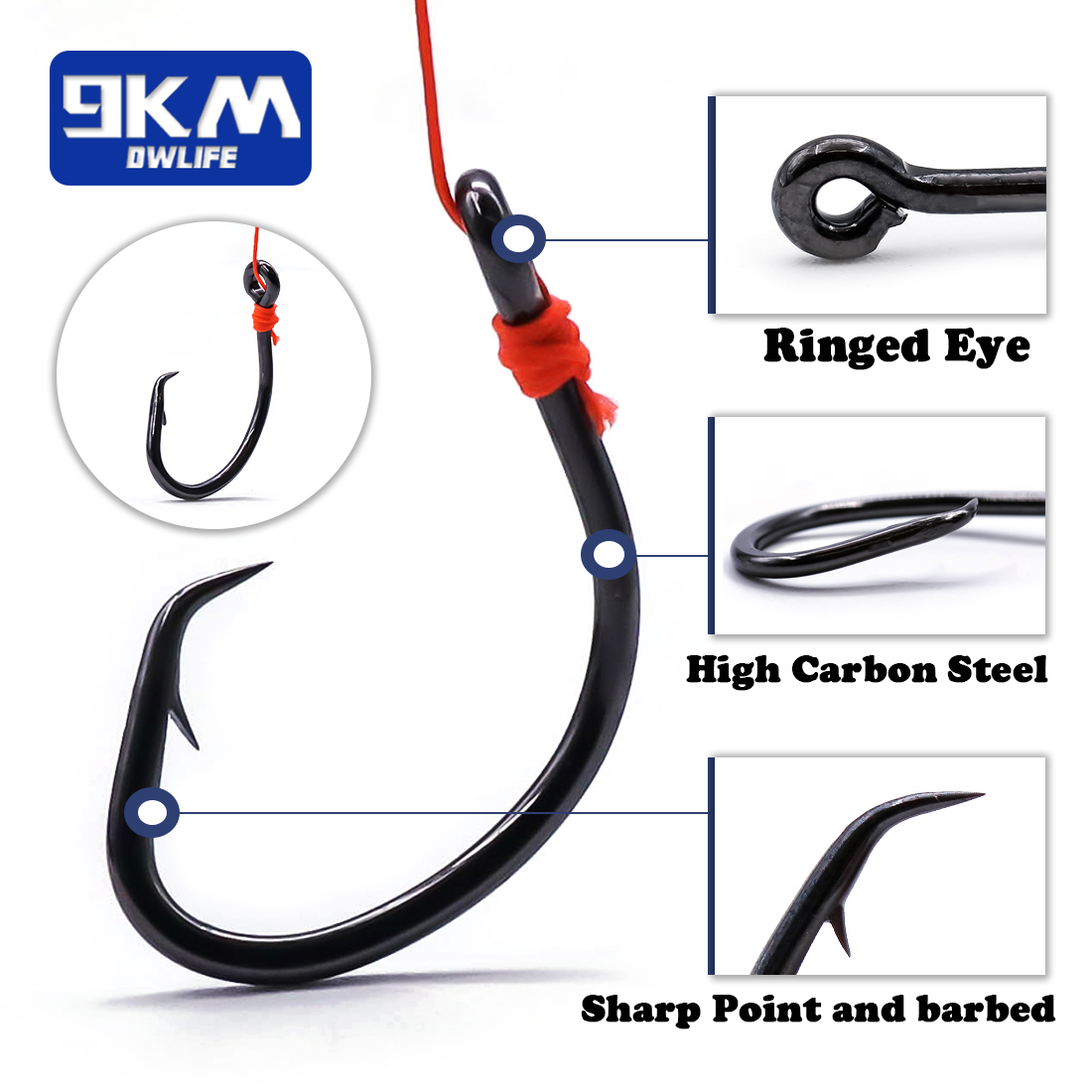 9KM Circle Hooks 25~50Pcs Salt - Fishing Hook Circle 리뷰 및 가격