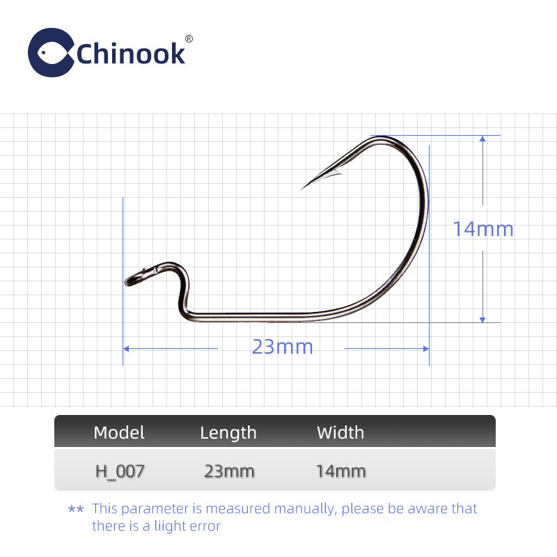 Chinook 20pcs Wide worm Texan  - Fishing Hook Barbless 리뷰 및 가격