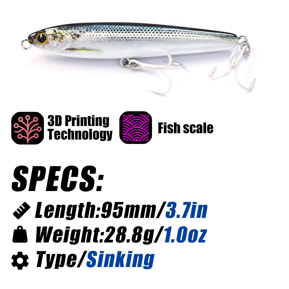 B&U Sinking Pencil Fishing Lur - Fishing Hook Treble 리뷰 및 가격