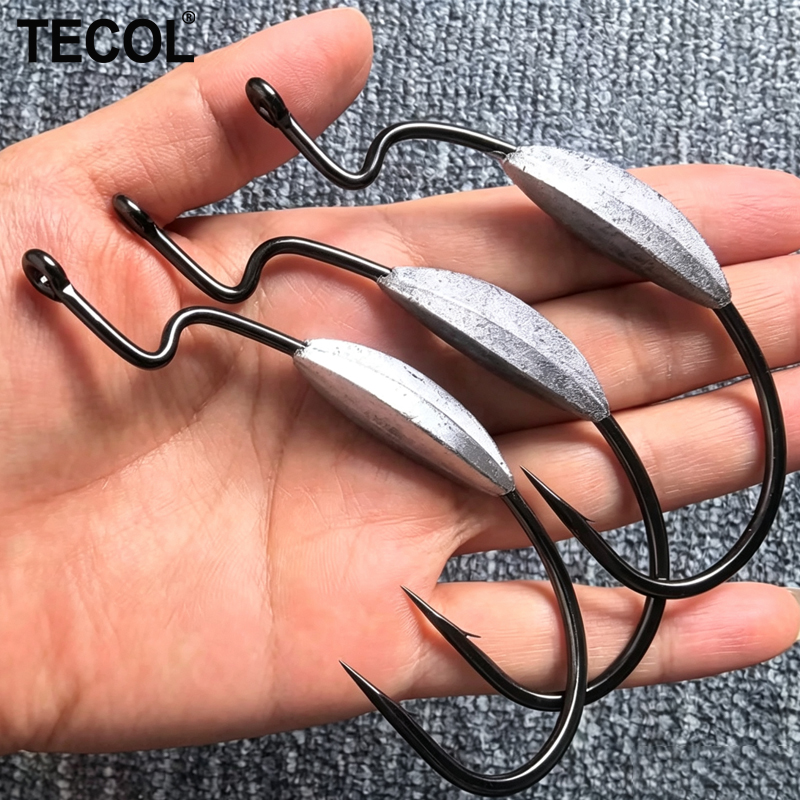 TECOL 3PCS 6/0 8/0 10/0 Weight - Fishing Hook Weedless 리뷰 및 가격