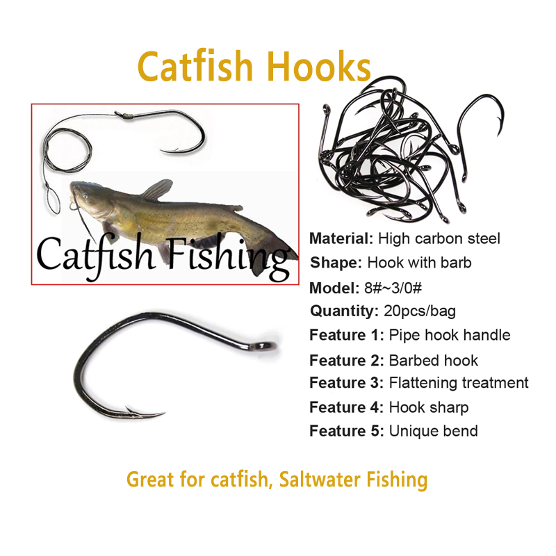 Wifreo 20pcs V Shape Catfish H - Fishing Hook Assortment 리뷰 및 가격