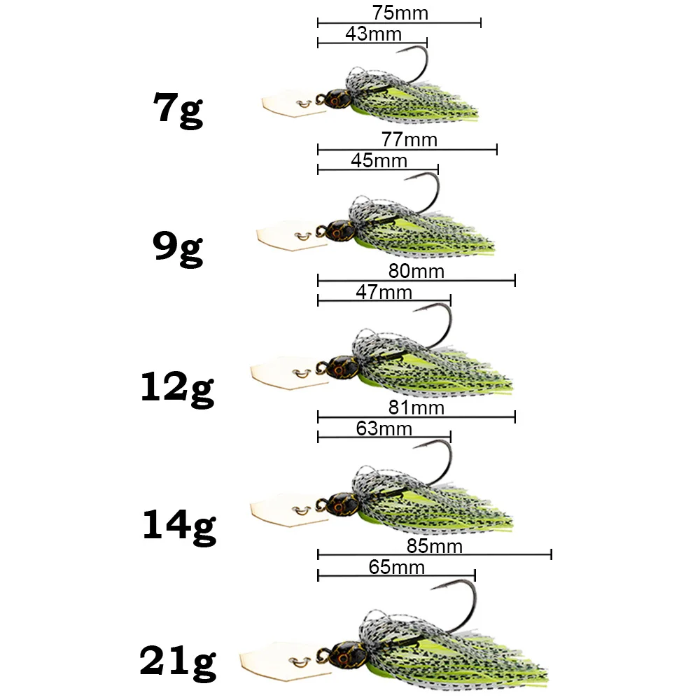 Spinner Bait 7g/9g/12g/14g/21g - Fishing Hook Weedless 리뷰 및 가격