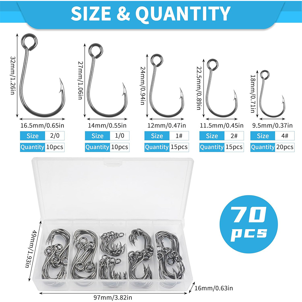 70Pcs Fishing Inline Single Ho - Fishing Hook Circle 리뷰 및 가격