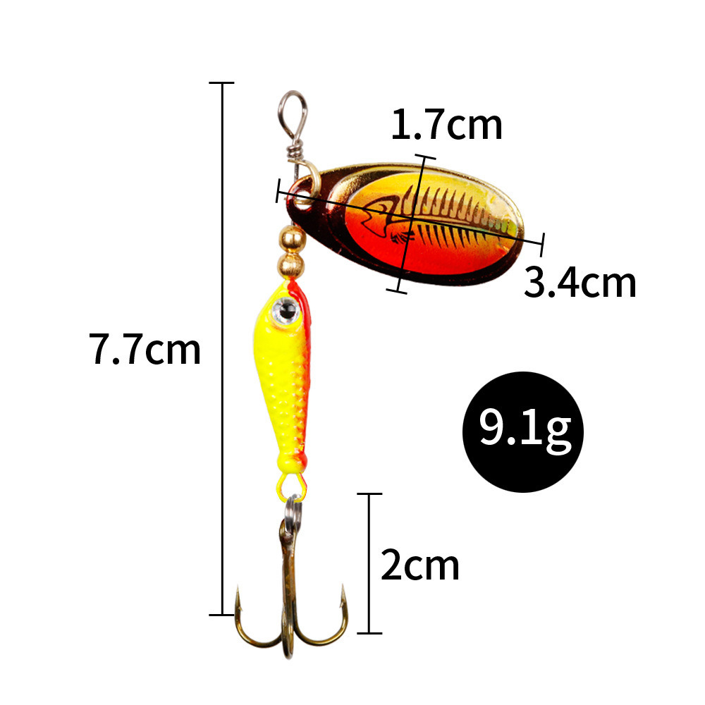 10pcs/Set Spinner Lures 9.1g 7 - Fishing Hook Treble 리뷰 및 가격