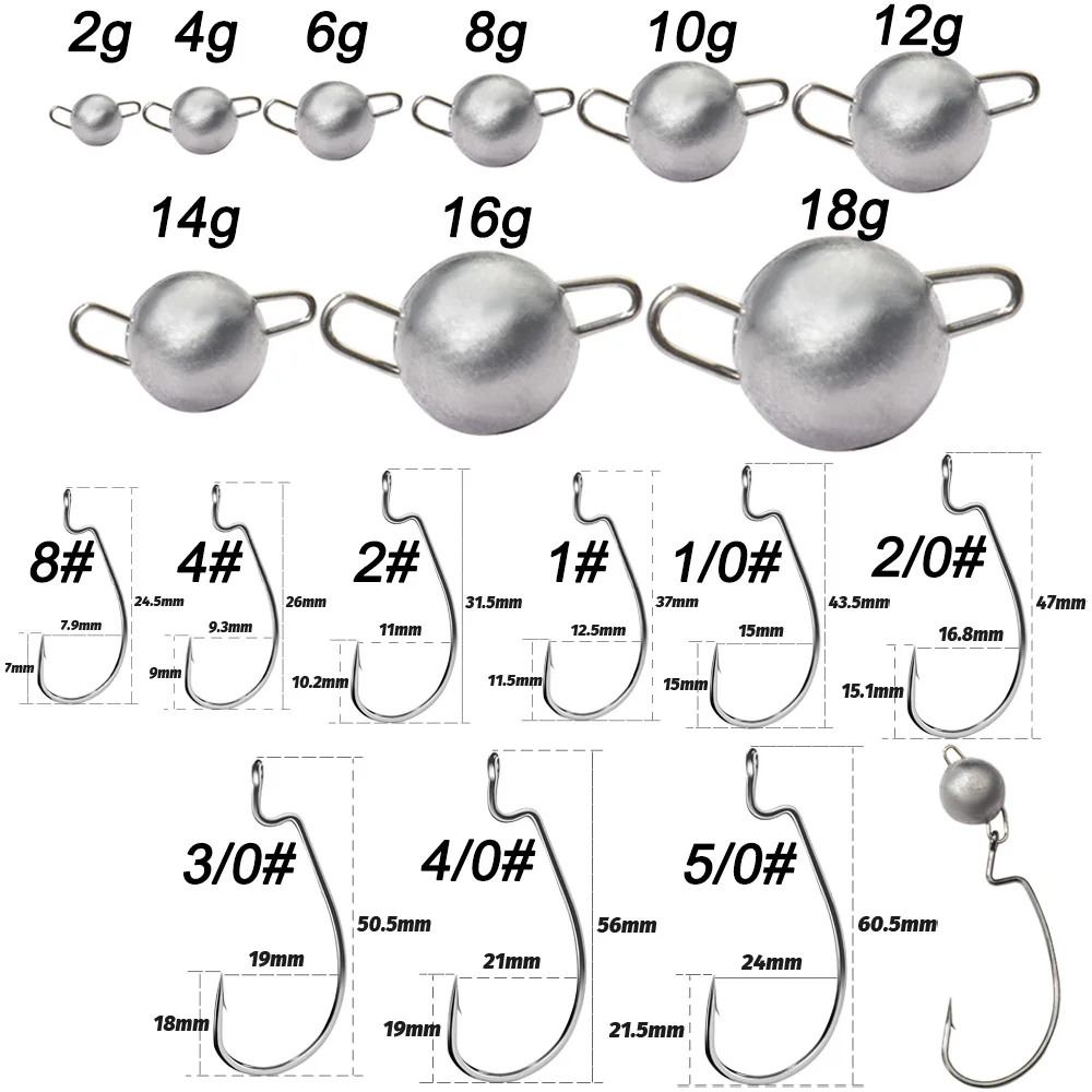 5Pcs Metal Jig Head Worm Hooks - Fishing Hook Offset 리뷰 및 가격