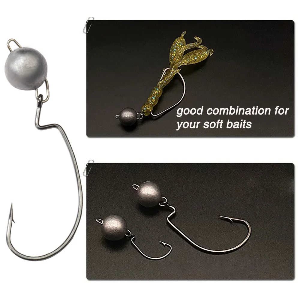 5Pcs Metal Jig Head Worm Hooks - Fishing Hook Offset 리뷰 및 가격