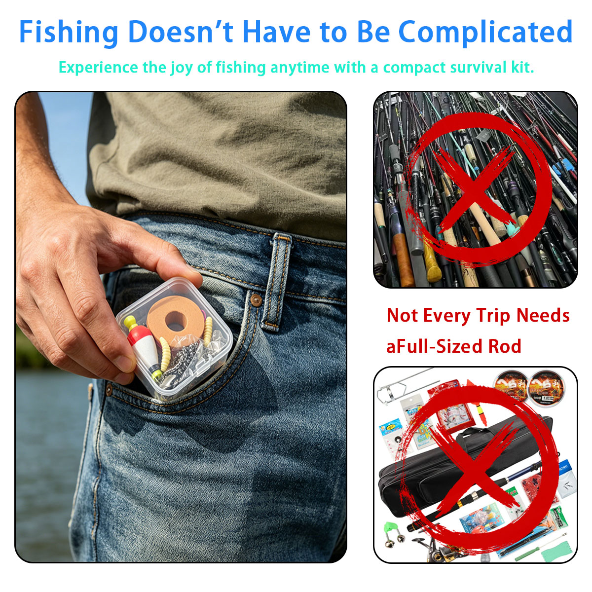 Portable Emergency Fishing Gea - Fishing Hook Box 리뷰 및 가격