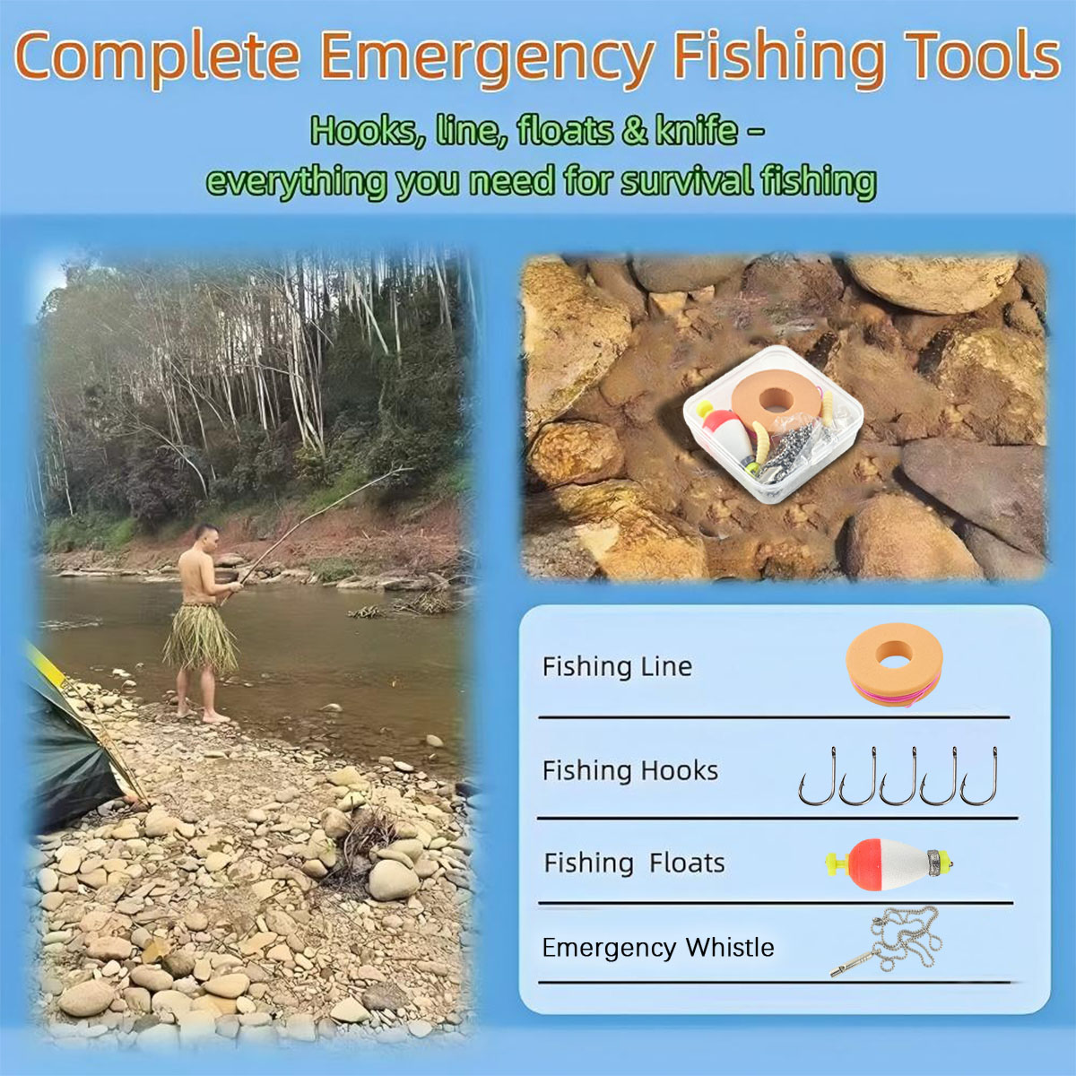 Portable Emergency Fishing Gea - Fishing Hook Box 리뷰 및 가격