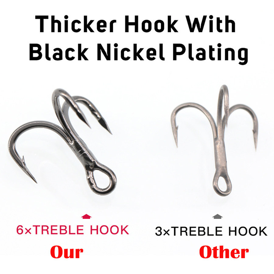 6X Fishing Treble Hooks Black  - Fishing Hook Assortment 리뷰 및 가격