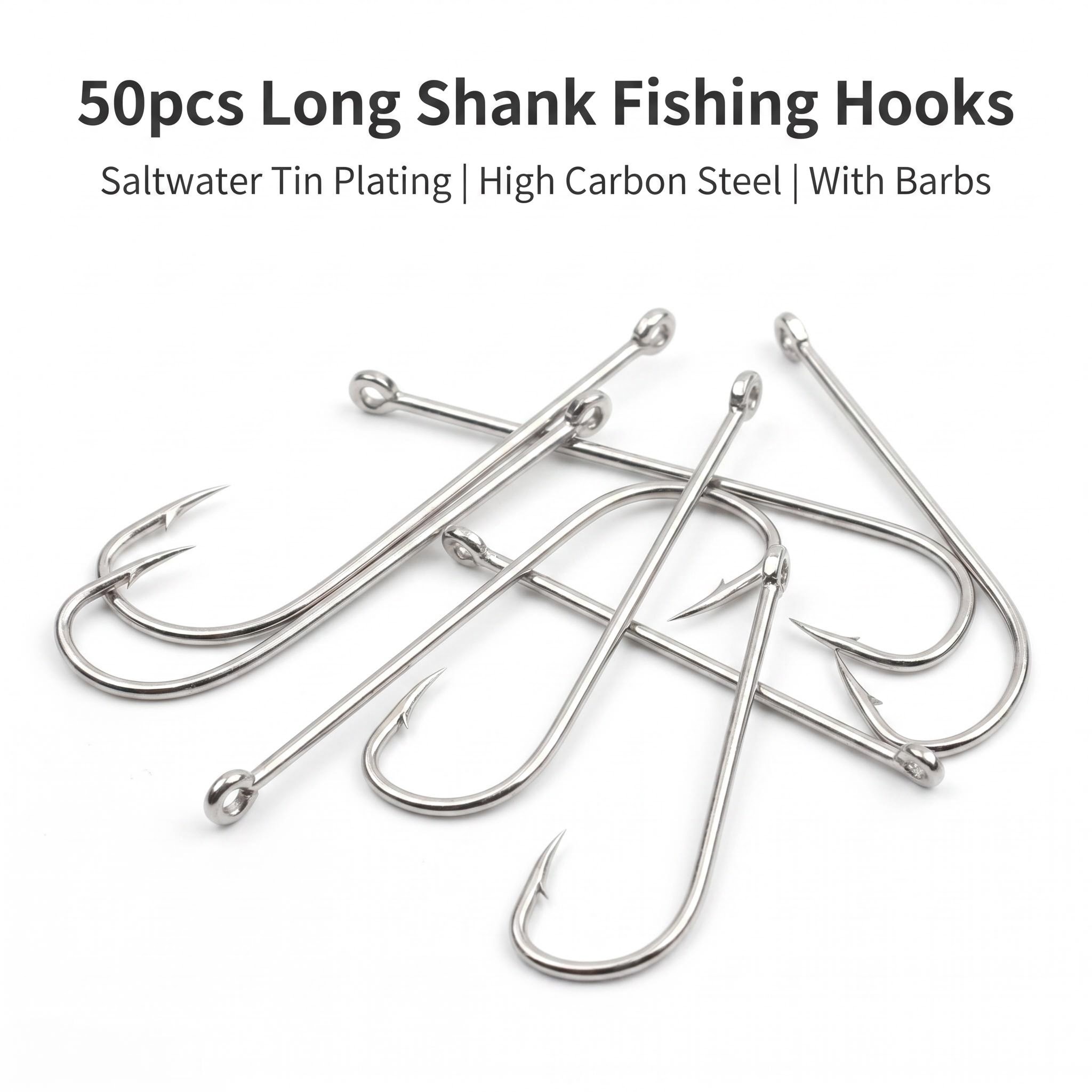 50pcs Long Shank Saltwater Cir - Fishing Hook Circle 리뷰 및 가격