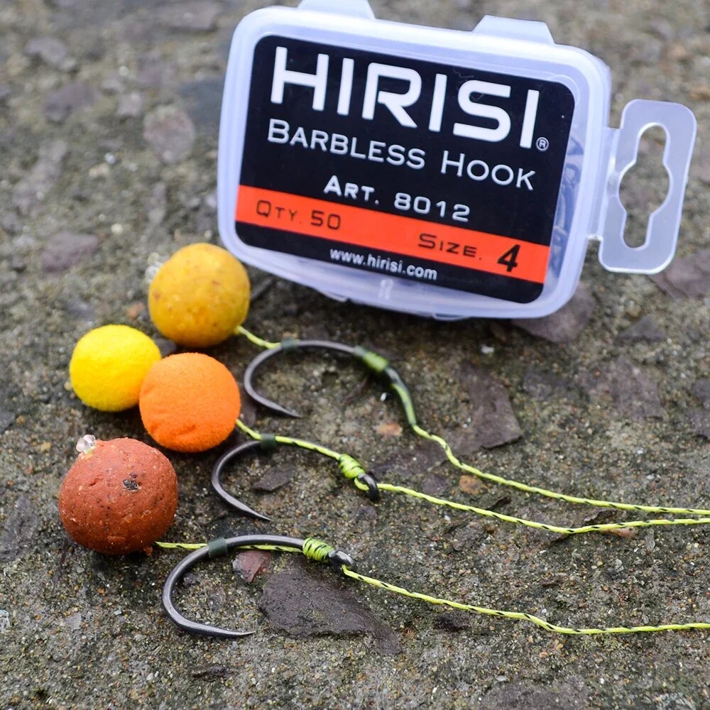 Hirisi 50pcs Coating High Carb - Fishing Hook Barbless 리뷰 및 가격
