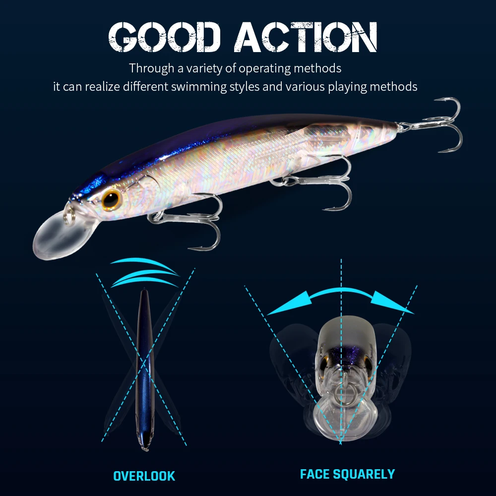 GOBAIT Floating Minnow 14cm 24 - Fishing Hook Treble 리뷰 및 가격